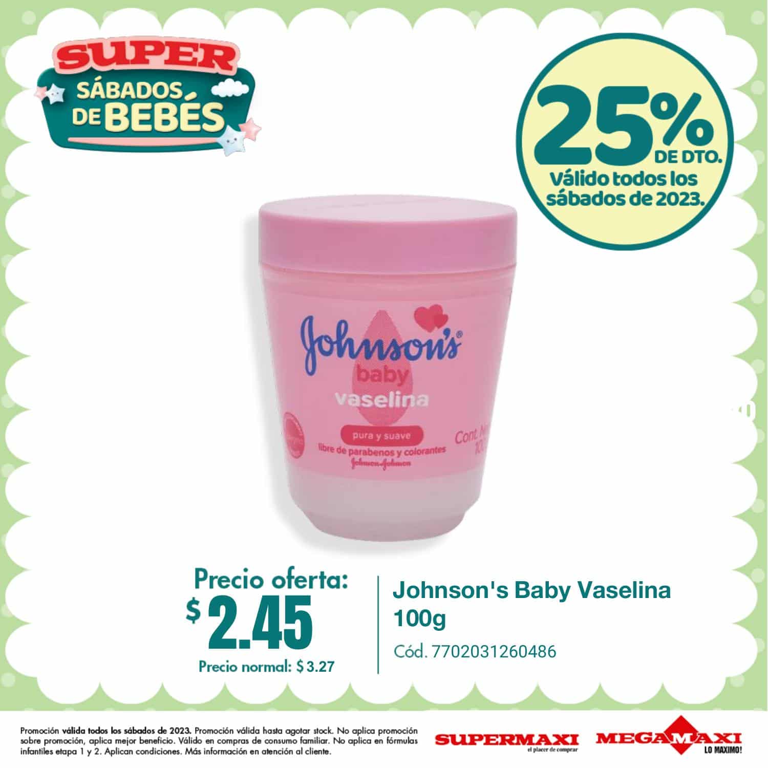 Johnson S Baby Vaselina 100g Supermaxi