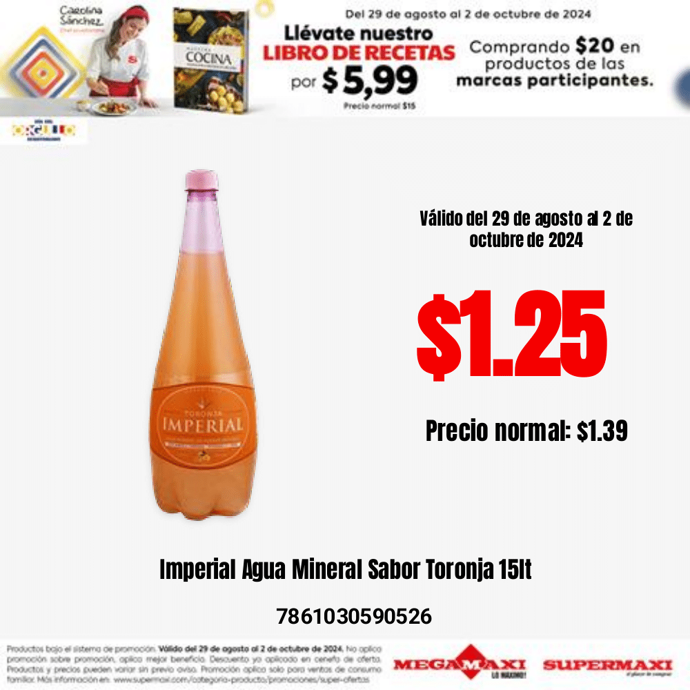 Agua Mineral Sabor Toronja IMPERIAL 1500 ML Supermaxi