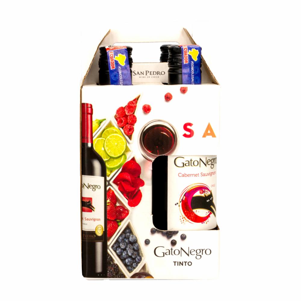 Vino Tinto Premium Gato Negro Pack 4 X 187 Ml