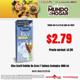 Riso Scotti Bebida De Arroz Y Quinoa Ecologica 1000 ml