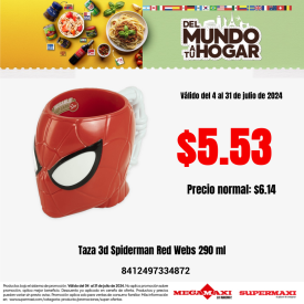 Taza 3d Spiderman Red Webs 290 ml