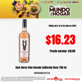 Dark Horse Vino Rosado California Rose 750 ml