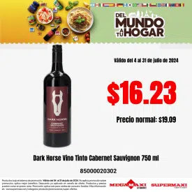 Dark Horse Vino Tinto Cabernet Sauvignon 750 ml