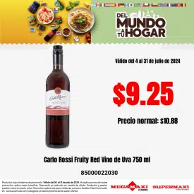 Carlo Rossi Fruity Red Vino de Uva 750 ml