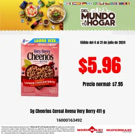Sg Cheerios Cereal Avena Very Berry 411 g