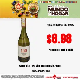 Santa Rita – 120 Vino Chardonnay 750ml
