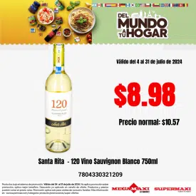Santa Rita  – 120 Vino Sauvignon Blanco 750ml