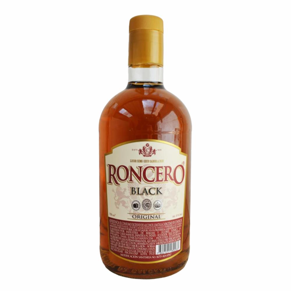 Licor Semi Seco Black Sabor A Rom Roncero 750 Ml