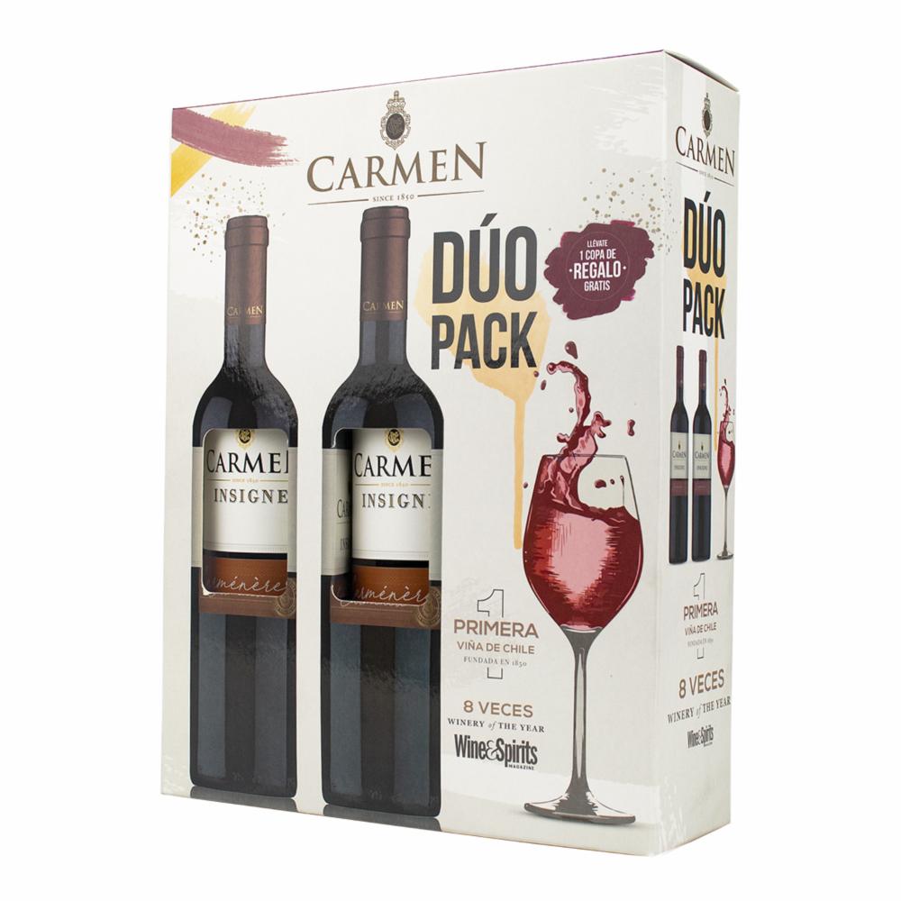 Vino Tinto Cabernet + Obsequio 2pack Carmen Pack 2 X 750 Ml