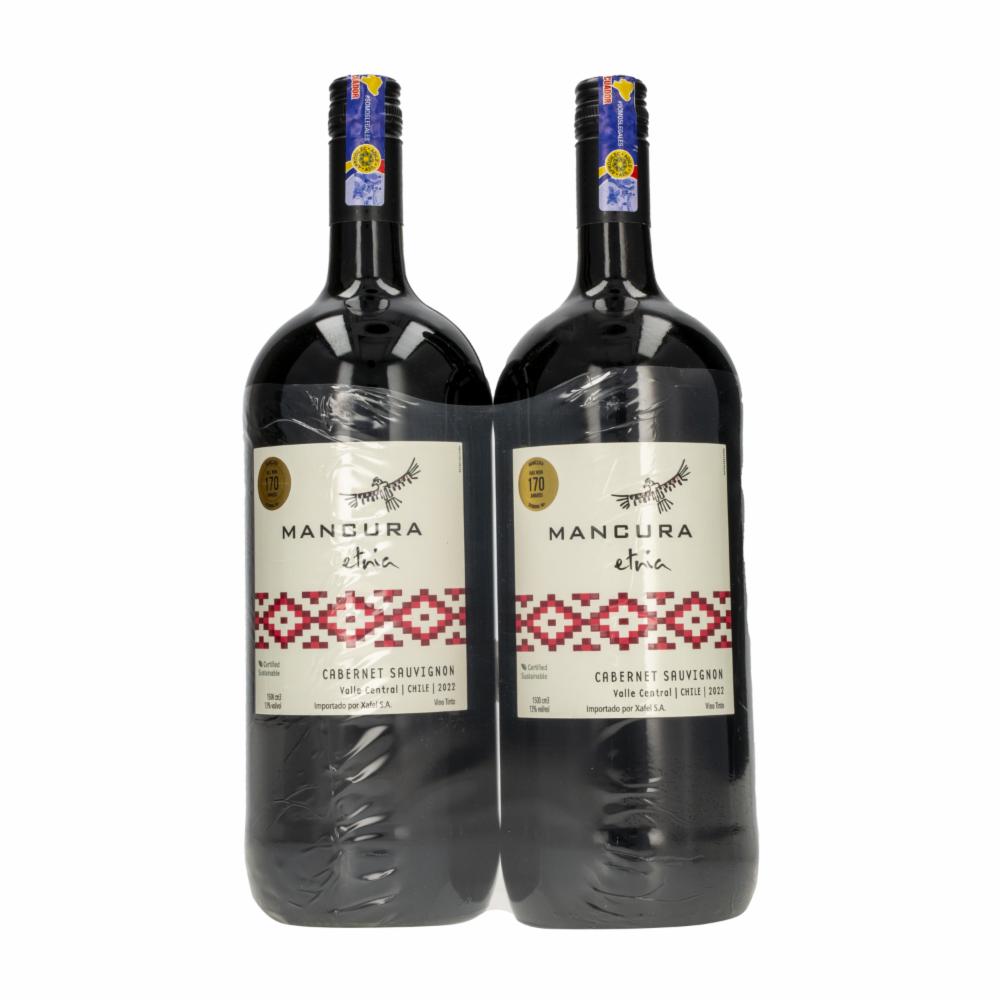 Vino Tinto Etnia Cabernet Sauvignon Mancura Pack 2 X 1500 Ml