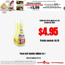 Perla Soft Vainilla 1000ml 2x 1