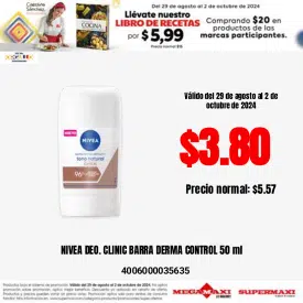 Nivea Deo. Clinic Barra Derma Control 50 Ml