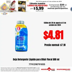 Deja Detergente Líquido para Diluir Floral 500 ml